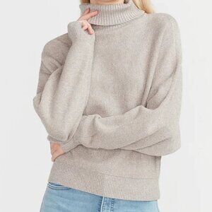 Express Metallic Dolman Sleeve Turtleneck Sweater | XS